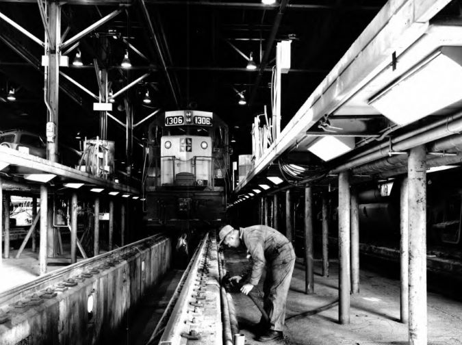 The Barstow diesel shop in 1965 The Barstow diesel shop in 1965