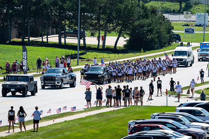 Marchers – including Diefenbaugh -- participating in a 50-mile march